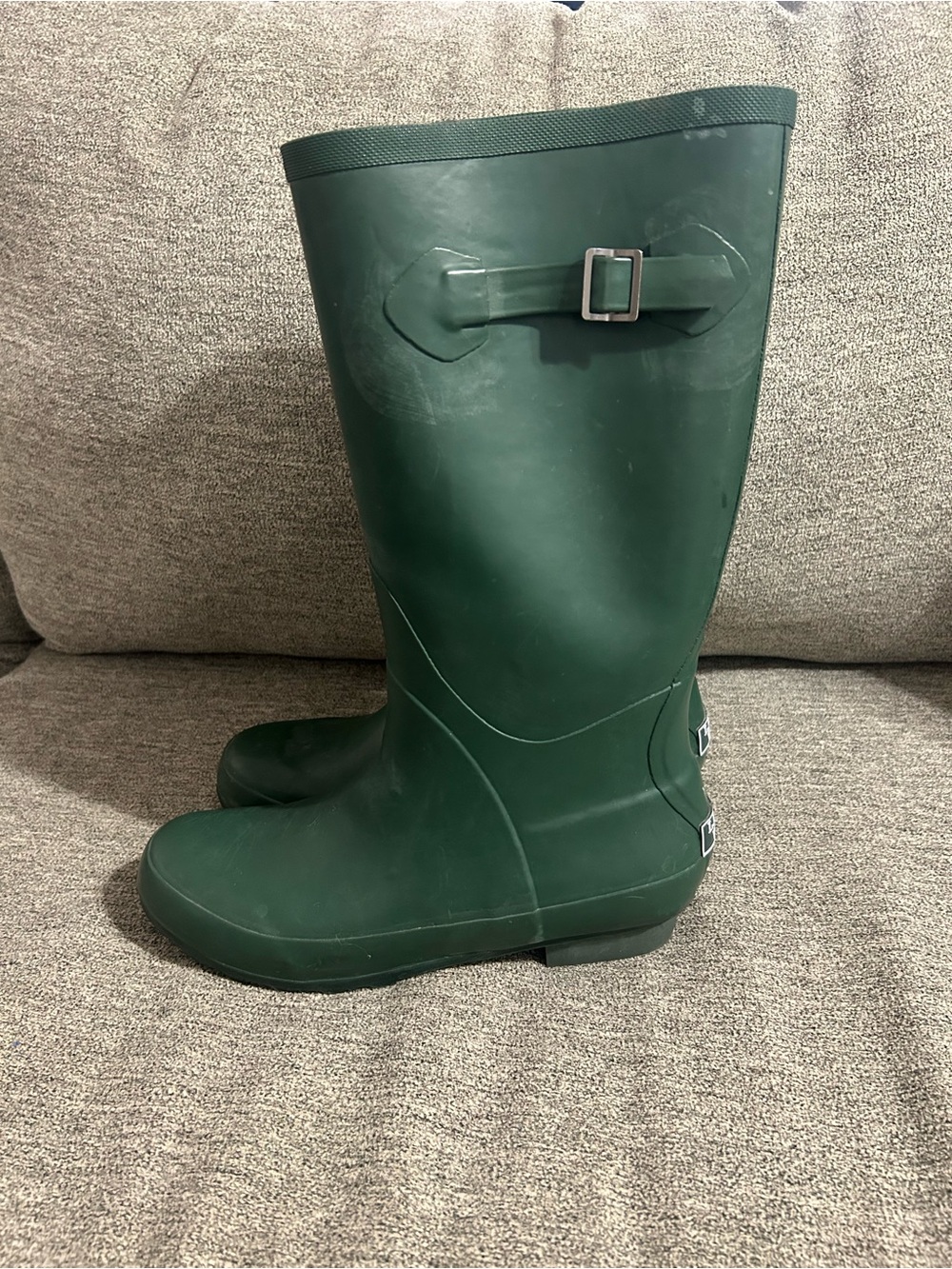 LL Bean Wellie Tall Hunter Green Rain Boots Womens Size 9